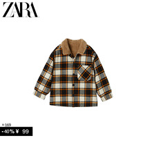 ZARA special price new baby boy toddler with velvet checkered shirt jacket 3337501074