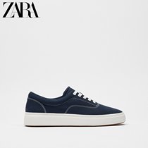 ZARA New Pint Mens Shoes Navy Blue Lacing Fabric Rubber Bottom Sports Sails Shoes 2226820010