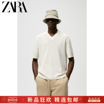ZARA autumn new mens texture short sleeve knitted cotton POLO T-shirt 02632310251