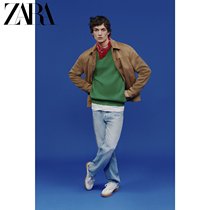 ZARAA spring mens straight cylinder washed with washed jeans 8727350406