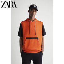 ZARA summer new mens contrast pocket basketball vest hooded sleeveless sweater 00761322615
