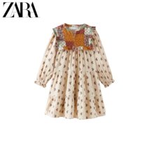 ZARA Spring Dress New Childrens Dress Girl Cotton Suit Splicing Dress 5107705052