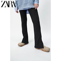ZARA new womens black split pants 04215420800