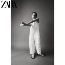 ZARA Spring Summer New Child Clothing Girl Swiss Embroidery Splicing Conjoined Pants 1381610251