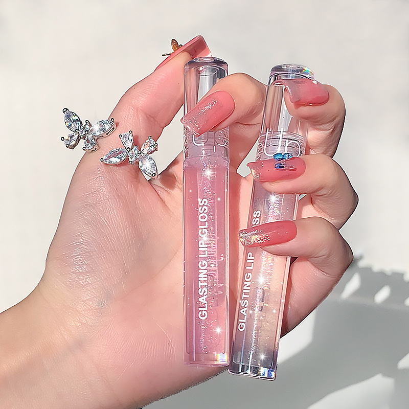 GLASTING LIP GLOSS Lipstick Maxfine Water Glossy Beauty with Sparkling Rich Jelly Lipstick
