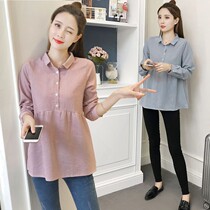 Pregnant Woman T-Shirt Fashion Suit Fall Long Sleeve Han Edition Loose Pregnant Pregnant Woman Short blouses Spring dress doll Shirt Two sets