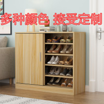 Custom-made sliding door sliding door shoe cabinet Balcony locker modern simple foyer cabinet solid wood shoe cabinet living room customization