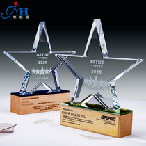 Crystal trophy custom pentagram custom engraving car dealer authorized medal souvenir production
