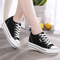 2021 Autumn New thick-soled canvas shoes womens shoes Korean students small white shoes casual shoes Joker cloth shoes
