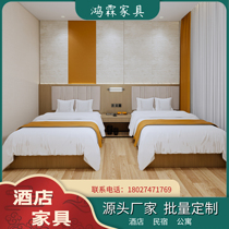 Customized hotel room 1 2 m soft bag bed frame Hotel full furniture modern apartment wardrobe standard room TV table