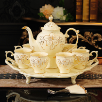 Ceramic European family water equipment teapot tea cup tea set light luxury wind Cup household living room coffee table with tray