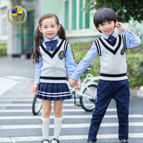 Kindergarten Garden Clothes Spring and Autumn Clothes Children British Academy Style Primary School School Uniform Set Spring and Autumn Class Clothes Three Piece Set