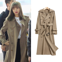 lisa with the same style of wind clothing womens spring and autumn 2022 new design senses advanced temperament straight cylinder with long early autumn jacket tide