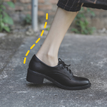 Shoes children Xia Reagu lace small leather shoes female Inn Wind in heels Interview with professional single shoes Interview black working shoes thin