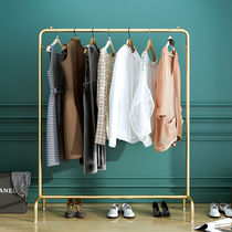  Simple clothes rack folding floor coat rack hanger single rod small indoor net red household bedroom light luxury