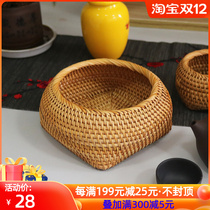 Qiuteni Vietnamese rattan storage basket storage box pastoral style Chinese weaving basket makeup jewelry medium chess basket