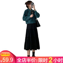 Early spring and autumn 2021 new womens wear size fat mm slim Fashion Net red jumpsuit French two-piece suit