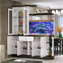 Simple and modern entrance Living room entrance with fish tank wine cabinet Screen partition Hall double-sided shoe cabinet Foyer decorative cabinet