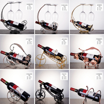 Creative red wine rack ornaments European home living room tall cup rack decoration upside down cup rack wine bottle rack
