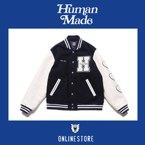 (Spot) NIGO HUMAN MADE casual leather sleeve color wool love thick baseball jacket cotton suit