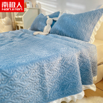 Antarctic milk velvet bed cover single piece winter 2021 New thick crystal velvet bed sheet plus velvet Kang cover three-piece set