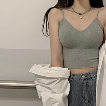 Large size fat mm camcorder vest womens summer outer wear with chest pad sexy beauty back underwear slim body