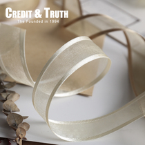 2 5cm xue sha ribbon mixed woven wide transparent snow yarn color tapes webbing polyester bei europfine