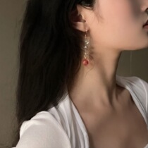 Crystal peachpeach mosquito coil ear clip without pierced ears female drop earrings fairy summer earrings hand-made earrings