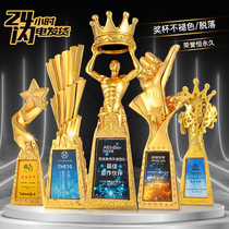 Resin Trophy Customization Outstanding Employee Honor Award Crystal Sports Champion Medal Custom Creative Company Annual Meeting