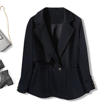 Early spring with gas field suits collar casual jacket women 2022 springtime waist drawing rope sensible slim commuter long sleeve short wind clothes