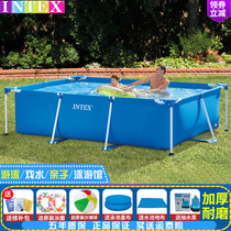 INTEX bracket swimming pool childrens home adult outdoor swimming pool thickened indoor and outdoor fish pond paddling pool folding