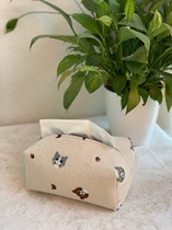 Treasure handmade custom Japanese embroidery kitten three-dimensional tissue box living room bedroom car storage pumping paper bag