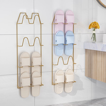 Bathroom trailer rack wall-mounted non-perforated dormitory indoor shoes storage artifact toilet drain shoe rack