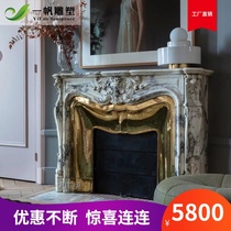 Marble fireplace French living room Stone carving Large white stone mantelpiece white Carrara white fireplace decoration