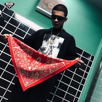 Nuclear explosion of red cashew fruit pure cotton headscarf with hip hop square towel motorcycle Harley face towel