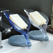 Creative leaf soap box Bathroom punch-free suction cup soap holder Bathroom drain laundry soap box shelf