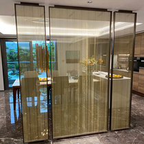 High-end metal clip art glass narrow frame screen partition Push-pull sliding door Kitchen living room balcony Bathroom