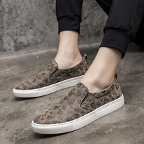 Summer loafers mens leather British pedal mens shoes breathable joker shoes retro casual lazy shoes tide