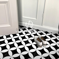 Fan Nei retro famous hotel black and white small tiles Balcony entrance tiles Bathroom kitchen tiles Wall and floor tiles 200