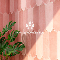 Fannei simple modern kitchen bathroom tile feather background wall Nordic pink handmade brick toilet wall brick