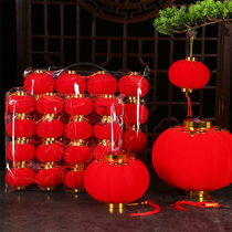 New Year lantern decorations flocking small red lanterns outdoor Spring Festival Scene arrangement decorated bonsai decoration suspended ceiling hanging decoration