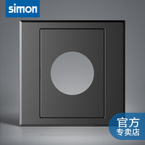 Simon switch socket TV background wall blank threading round hole cover outlet hole VGA HD perforated panel