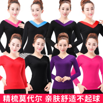 Dance practice clothes women square dance modal long sleeve shirt New Latin dance dance clothes autumn and winter clothes