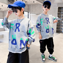 Boy necropolis for spring clothing 2022 new CUHK childrens spring and autumn season boy handsome and casual round neckline Fried Street Korean version of the tide