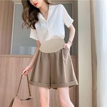 Pregnant women shorts summer fashion wear shorts women spring and summer thin Korean pregnant women pants bottom five-point pants summer clothes