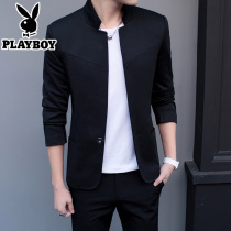 Playboy autumn and winter Korean version of slim body stand suit men trend handsome casual suit Zhongshan collar coat tide