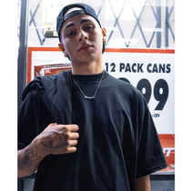American PROCLUB hip hop big code easy street dance BBOY heavy pound round collar pure color hit bottom short sleeve male and female t-shirt tide