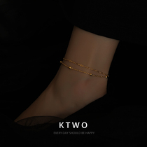 South Korea ins tide Net red temperament simple new niche design sense double ball anklet female cold wind jewelry