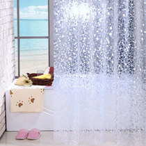 Shower curtain set waterproof and mildew-proof environmental protection transparent shower curtain ellipsoid pattern can be customized to thicken ultra-wide bath fabric to send hook and loop