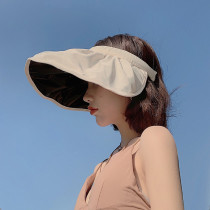 Sun hat Childrens section Summer Korean version 100 Hitchhiking Hoop Large Eave Shell Sun Hat Empty Top Anti-UV Sun Hat